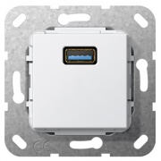 Разъем USB 3.0 A удлинитель Gira белый глянцевый