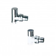 Вентиль запорный угловой FAR LadyFAR-TopLine 0169 - 1/2" (для стальных труб, цвет белый/хром)