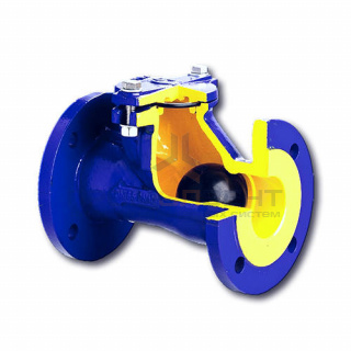 Клапан обратный шаровой Zetkama 400 D - Ду80 (ф/ф, PN16, Tmax 70°C, исполнение №55)