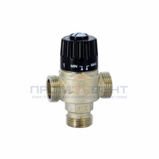 Клапан термостатический смесительный STOUT - 3/4" (НР, t30-65°C, kvs 2.3, T-образное смешивание)