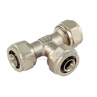 Тройник переходной Tiemme 1607 - 26x3.0 x 16x2.0 x 26x3.0 (винтовой, для металлопластиковых труб)