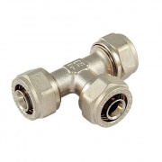 Тройник переходной Tiemme 1607 - 26x3.0 x 20x2.0 x 26x3.0 (винтовой, для металлопластиковых труб)