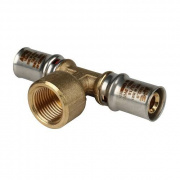 Тройник с переходом на внутреннюю резьбу STOUT - 26 x 3/4" (прессовой, для металлопласт.труб)