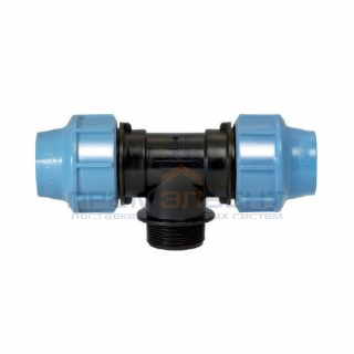 Тройник с переходом на наружную резьбу UNIDELTA 1010 - 40 x 1" (винтовой, для труб ПНД)