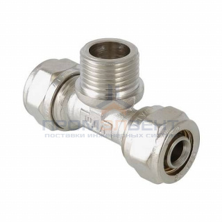 Тройник с переходом на наружную резьбу VALTEC VTm.333 - 20 x 1/2" (винтовой, для металлопласт.труб)