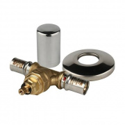 Кран вентильный под штукатурку с хромированной ручкой STOUT - 20 (прессовой, для металлопласт.труб)