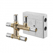 Крестовина Oventrop Cofit P - 20x2.5 x 16x2.0 x 16x2.0 (прессовая, в изоляциооном кожухе, латунь)