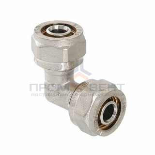 Отвод 90° VALTEC VTm.351 - 26 (винтовой, для металлопластиковых труб)