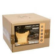 18-118 Светильник декоративный, настольный, "Избушка", керамический, светодиодный, 3xАА, размер: 13.5*20*18 см.