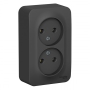 Розетка 2-ая без заземления без шторок Blanca Schneider Electric 16А 250В антрацит