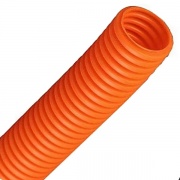Труба ПНД гофрированная DKC д.20мм, тяжёлая с протяжкой, цвет оранжевый [бухта 100м]