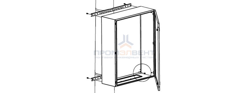 Комплект крепления шкафов CE/RAM box к столбу (ширина шкафа - 400 мм)